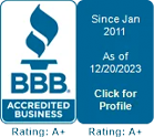 BBB (Better Business Bureau) logo.